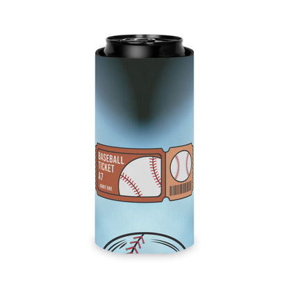 Baseball Ticket Can Cooler, Fun Drink Sleeve for Tailgates, Sports Events, Unique Gift for Fans, Outdoor BBQ, Summer Parties