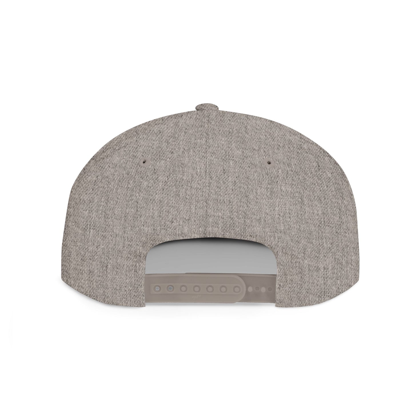 Printify minimalist hand gesture flat bill snapback hat, stylish black cap with white graphic design on the front.