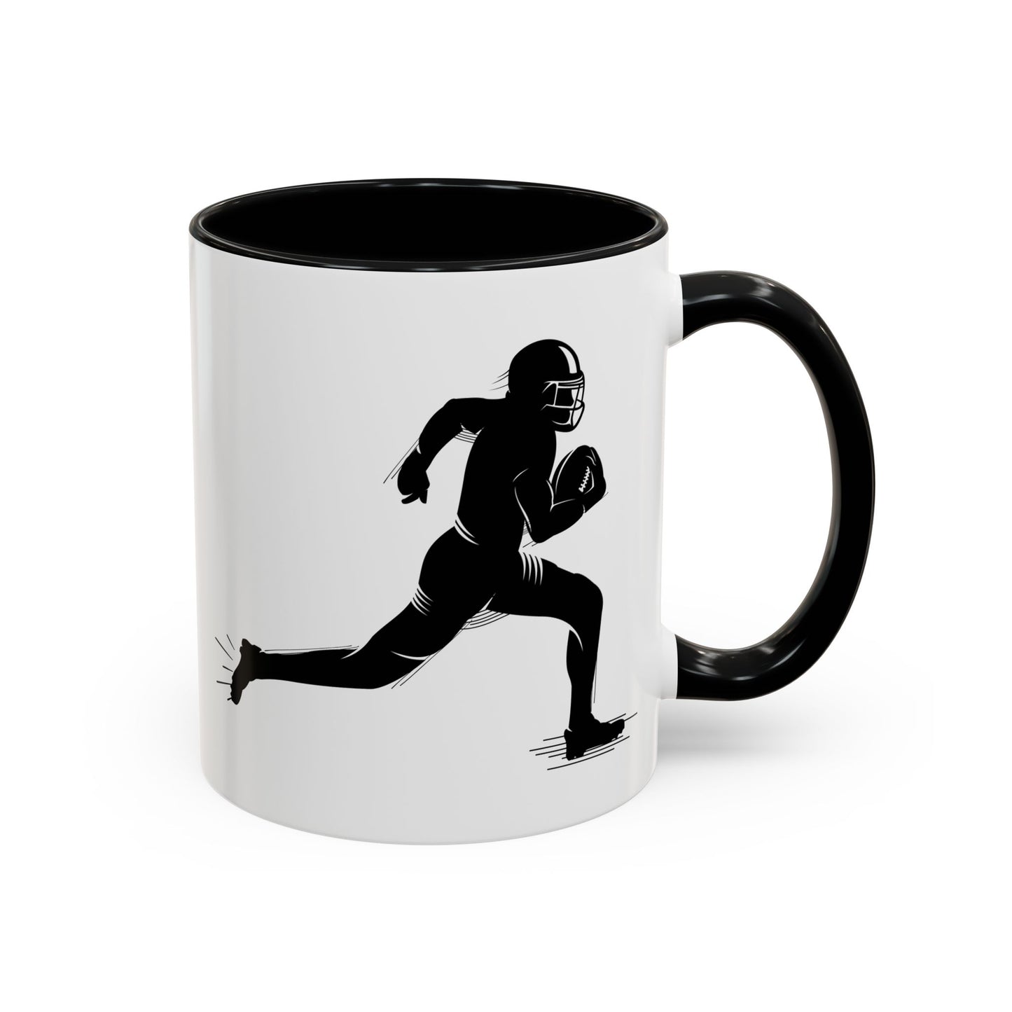Football Player Themed Accent Coffee Mug, Sports Fan Gift, Unique Mug for Athletes, Coffee Lover, Game Day Essential - TRV