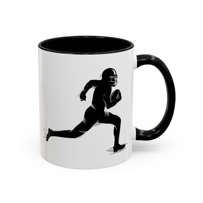 Football Player Themed Accent Coffee Mug, Sports Fan Gift, Unique Mug for Athletes, Coffee Lover, Game Day Essential - TRV