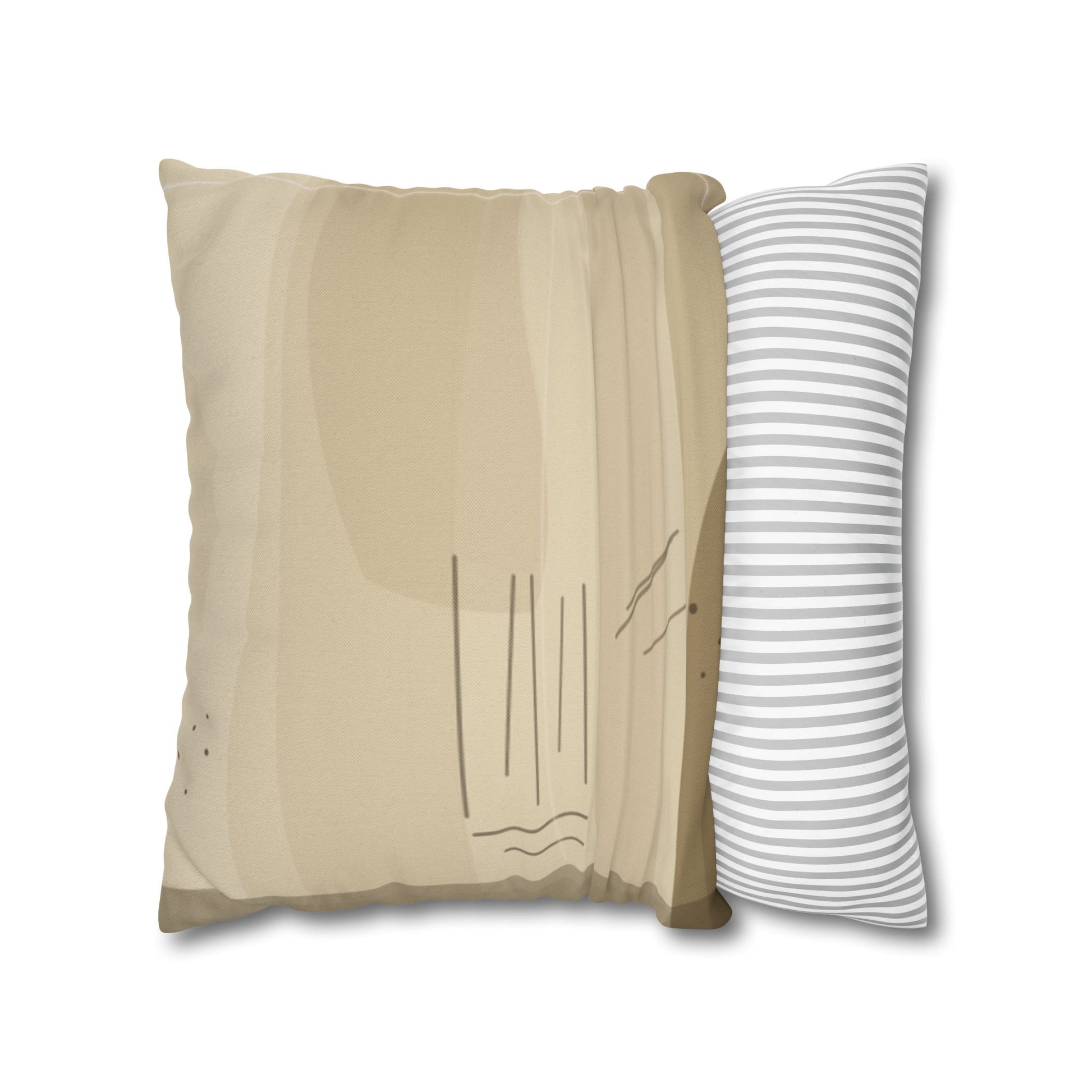 Neutral Abstract Brushstroke Pillowcase | Square Decorative Pillowcase - TRV
