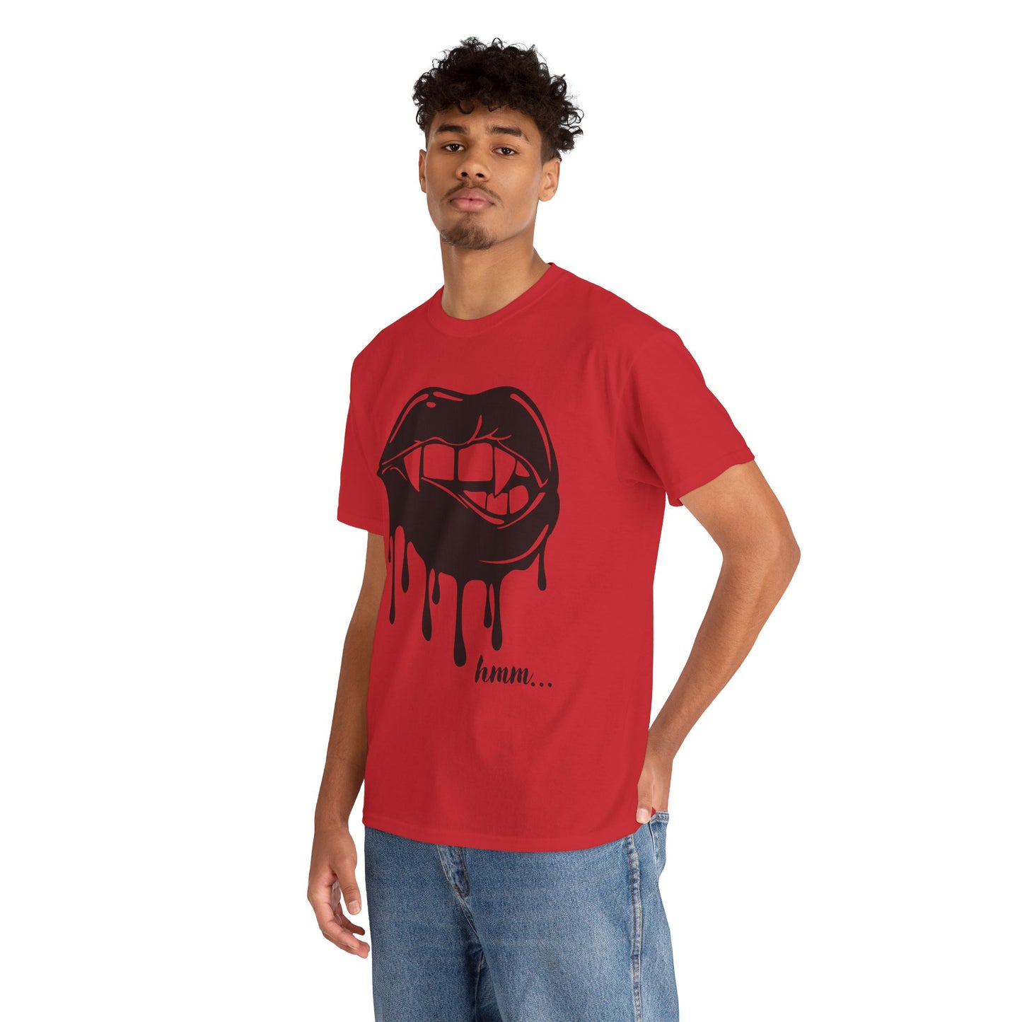 Edgy Graphic Tee - Dripping Lips Design - Unisex Heavy Cotton Tee