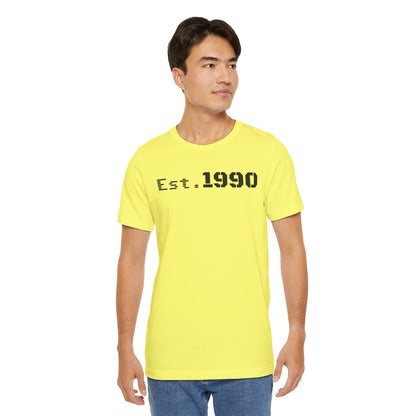 Est. 1990 Unisex Tee, Vintage Style Short Sleeve Shirt, Gift for 30th Birthday, Retro Casual Wear, Year Established T-Shirt