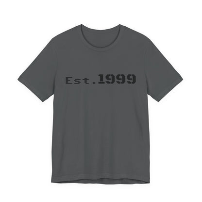 Vintage minimalist Est. 1999 T-shirt by Printify featuring clean design and bold birth year print on soft fabric.