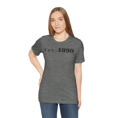Unisex Est. 1990 Nostalgic Jersey Tee - Perfect Gift, Vintage Style, Retro Fashion, Birthday Celebration, Casual Wear - TRV