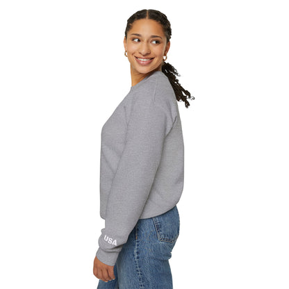 Printify USA crewneck sweatshirt with patriotic design, featuring a cozy fit perfect for all seasons.