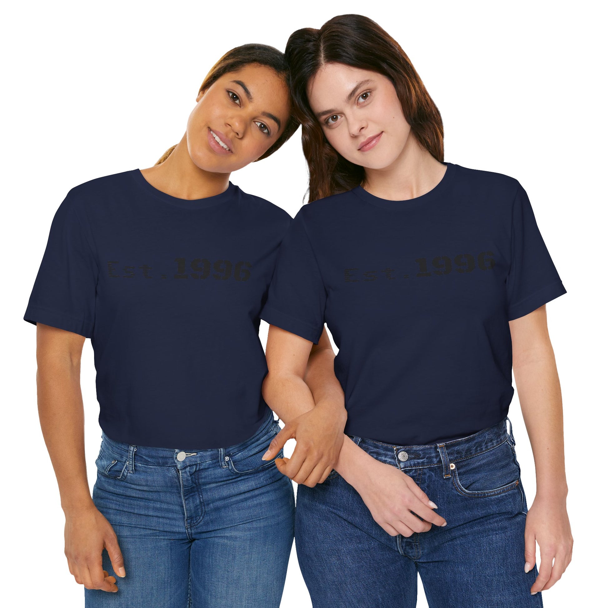 Vintage Est. 1996 T-shirt by Printify featuring a classic design, perfect for birth year birthday celebrations.