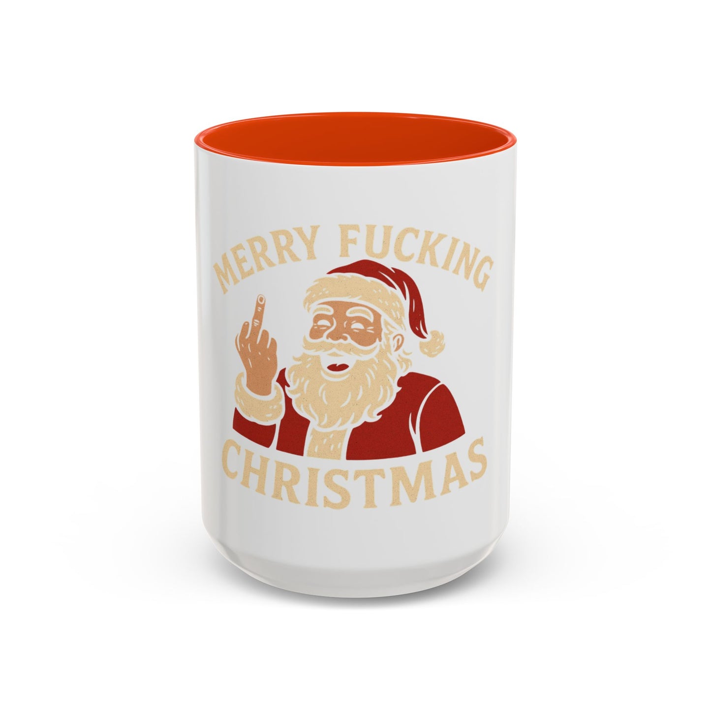 Merry Fucking Christmas Mug — Funny Santa Middle Finger Coffee Cup (11oz & 15oz)