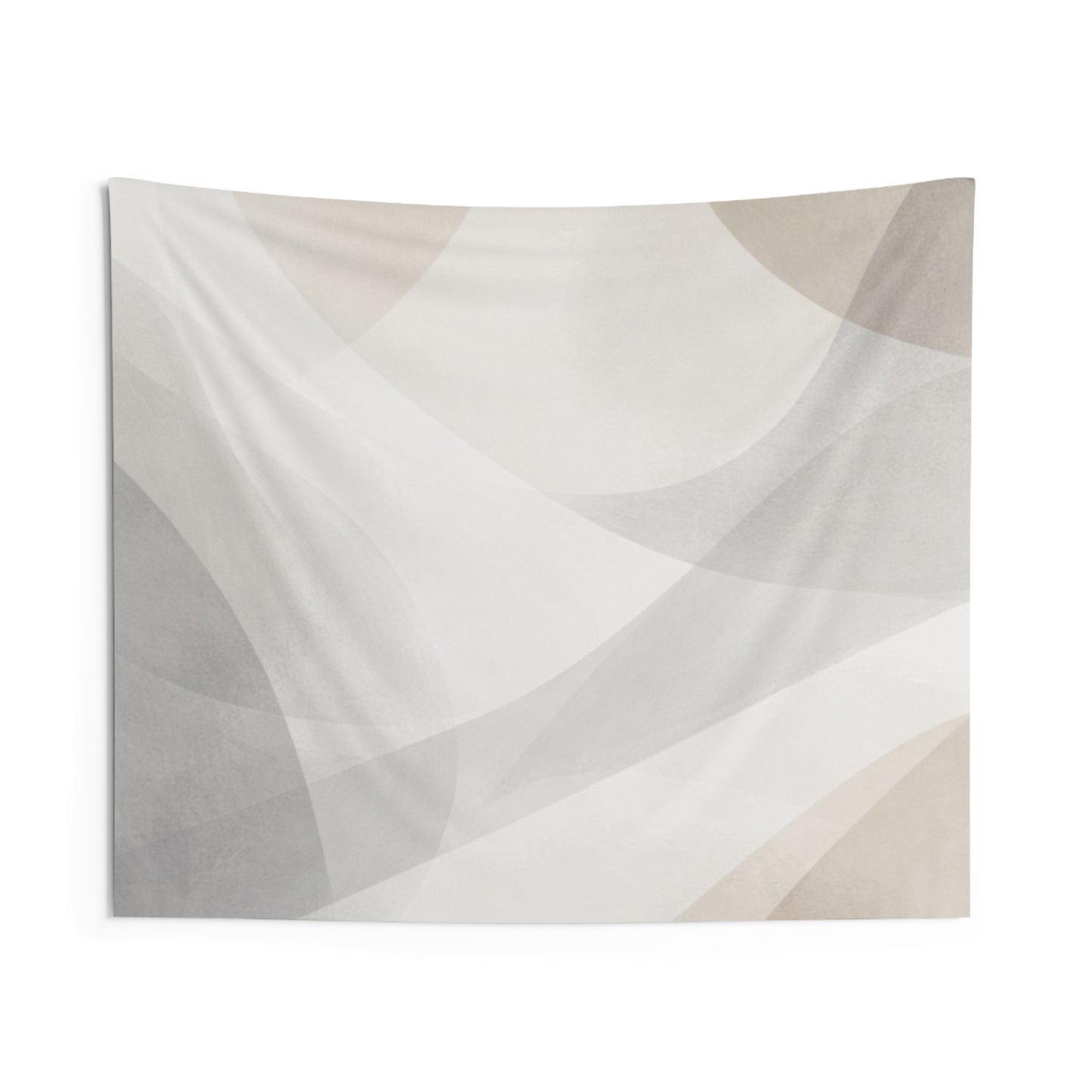 Neutral Abstract Waves Indoor Wall Tapestry | Minimal Geometric Art
