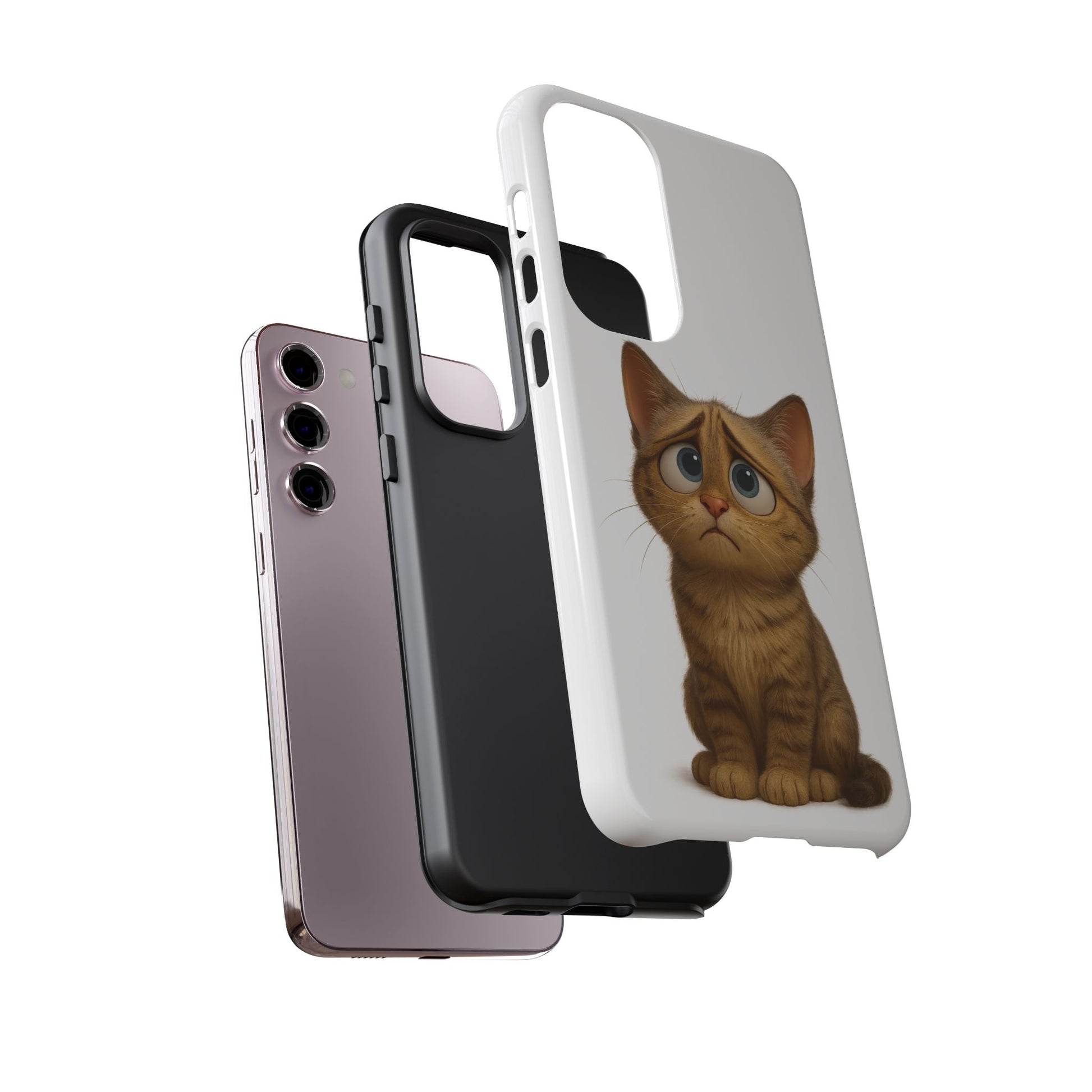 Cute Cat Phone Case, Funny Kitty Case, Animal Lover Gift, Cat Lover Accessory, Unique Cat Design Case, Pet Mom Gift - TRV