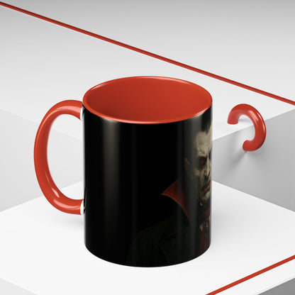 Gothic Dracula Vampire Accent Coffee Mug | Spooky Halloween Gift, Unique Home Decor, Collector's Mug, Coffee Lover's Gift