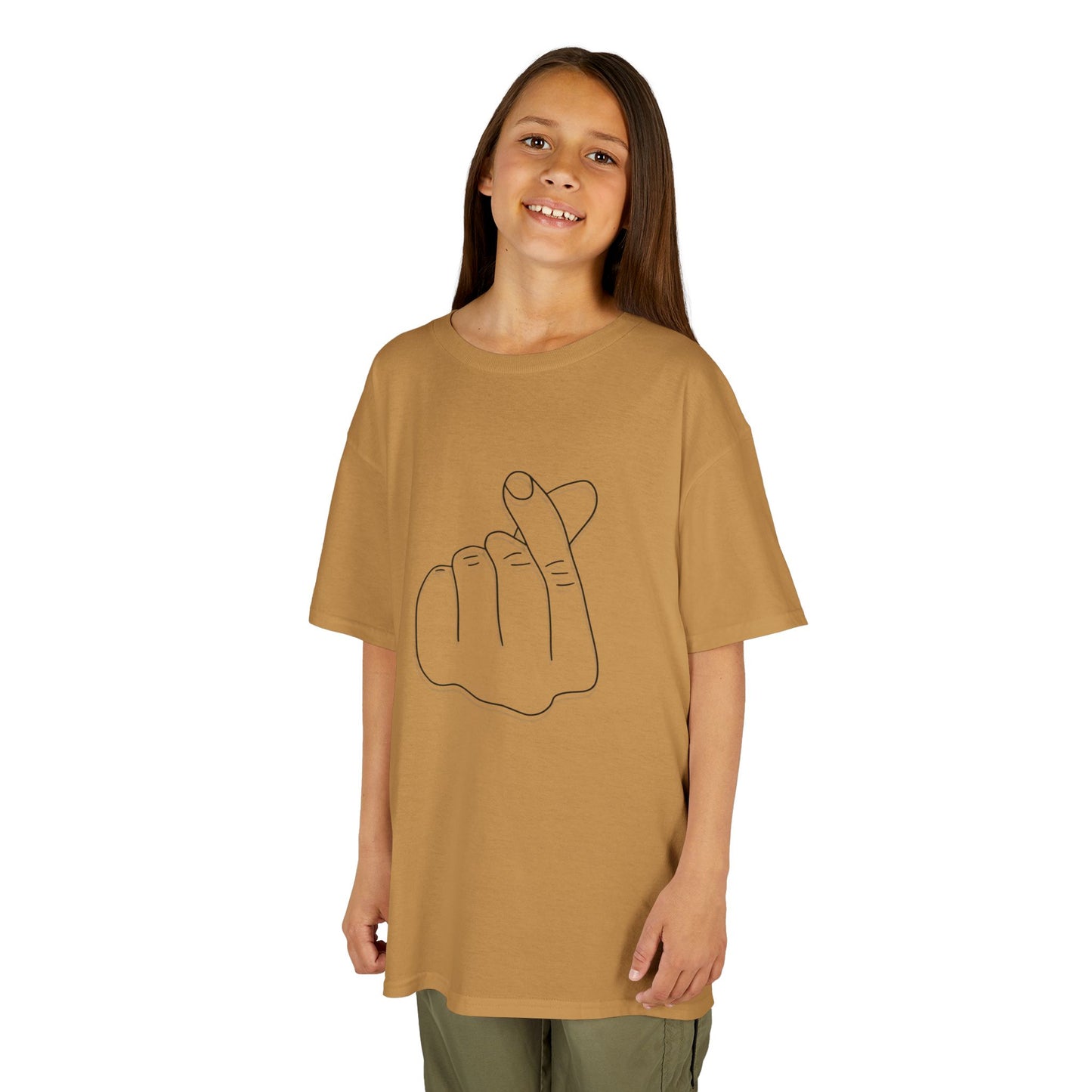 Cute Kids Heavy Cotton Tee - K-Pop Inspired Love Gesture