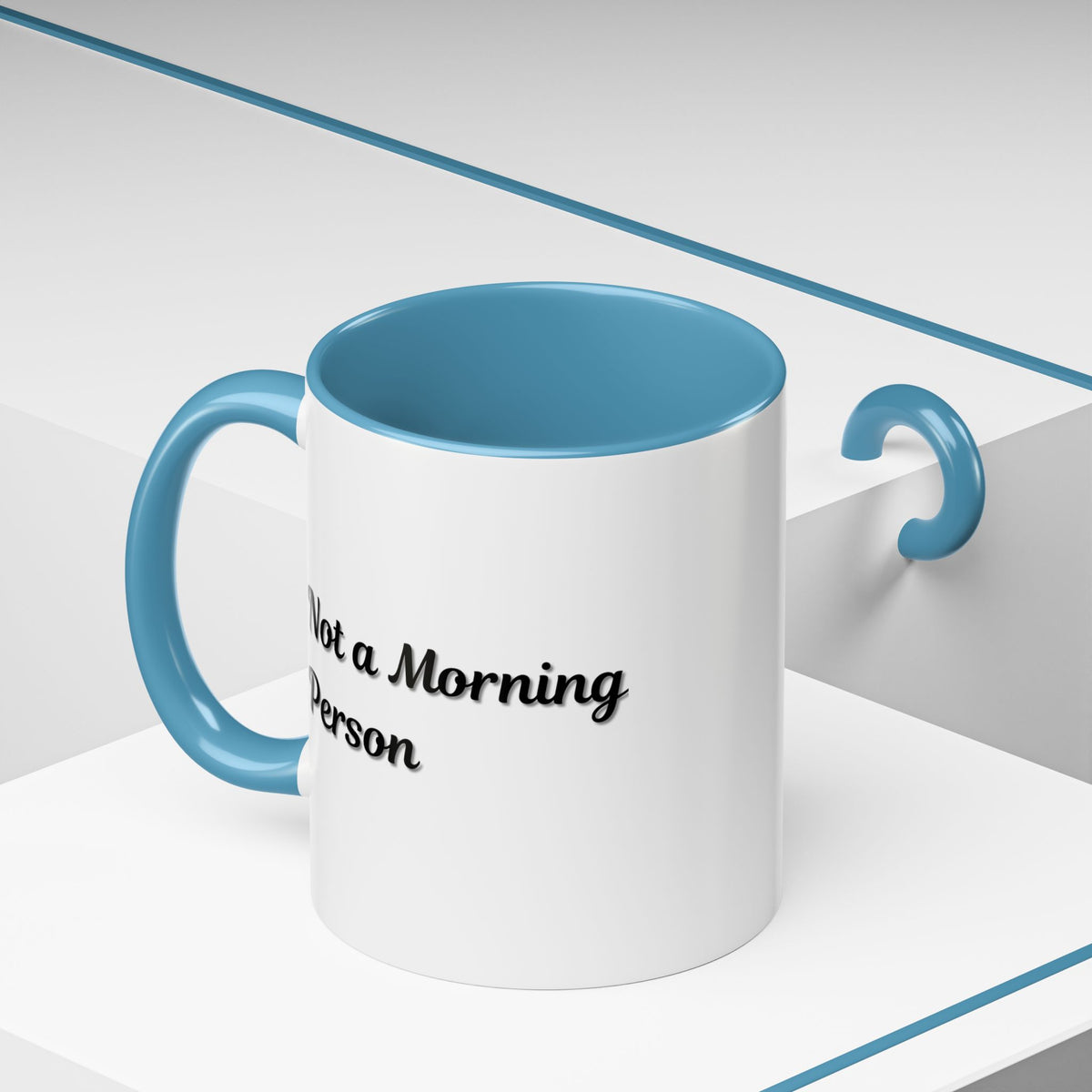 Ceramic coffee mug with "Not a Morning Person" slogan, 11oz size, designed by Printify, featuring a white background and black text.
