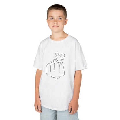 Cute Kids Heavy Cotton Tee - K-Pop Inspired Love Gesture