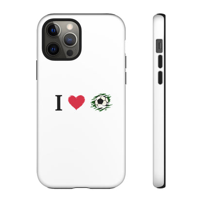 Soccer Phone Case, I Love Soccer, Tough Case Cover, Sporty Phone Accessories, Gift for Soccer Lovers, Unique Soccer Design - TRV