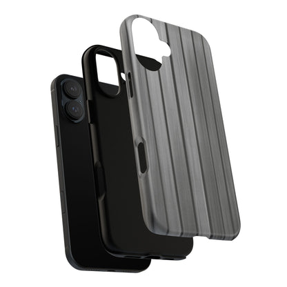 Ribbed metal texture phone case for iPhone, tough protective cover by Printify with sleek metal design and durable construction.