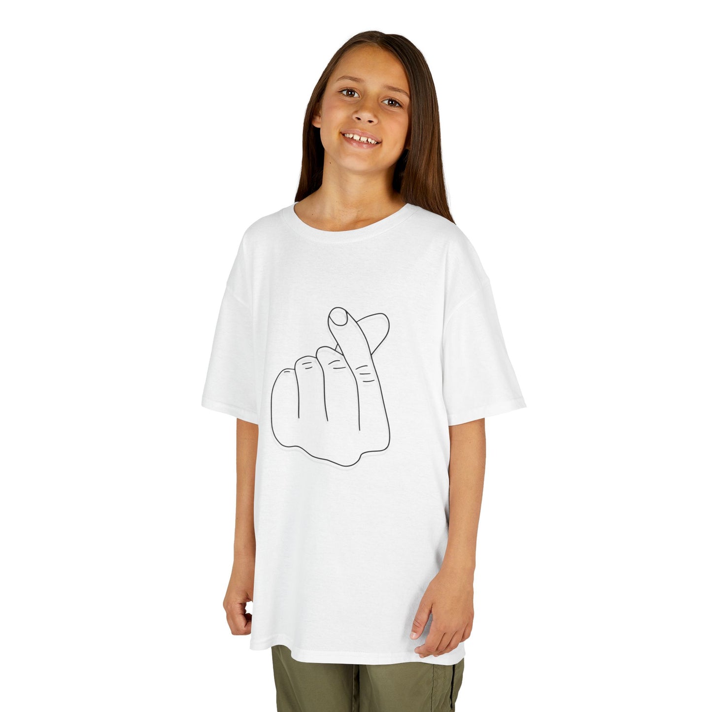 Cute Kids Heavy Cotton Tee - K-Pop Inspired Love Gesture