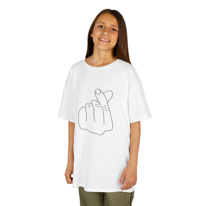 Cute Kids Heavy Cotton Tee - K-Pop Inspired Love Gesture
