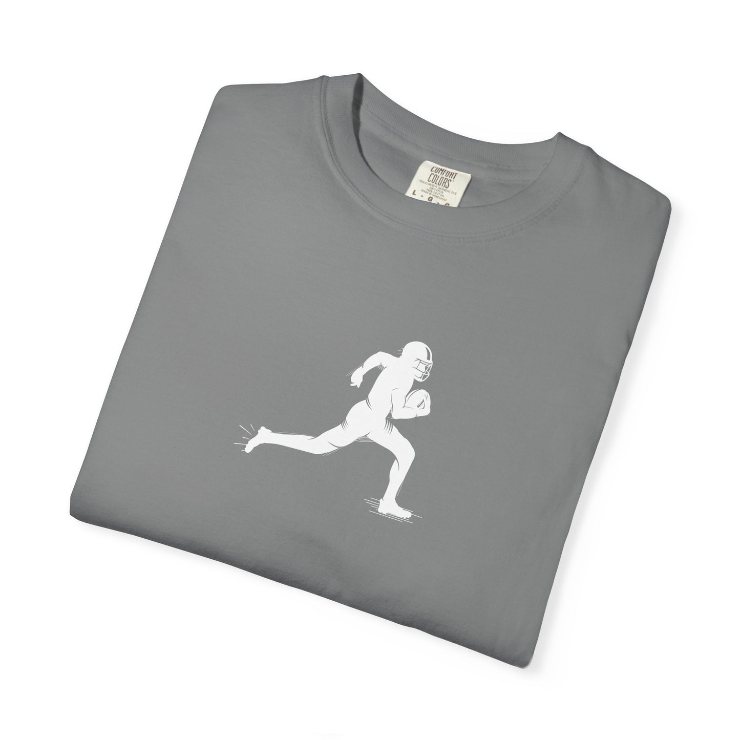 Sporty Unisex Garment-Dyed T-Shirt with Football Player Graphic, Activewear, Casual Wear, Gift for Runners, Fitness Apparel, Everyday Style