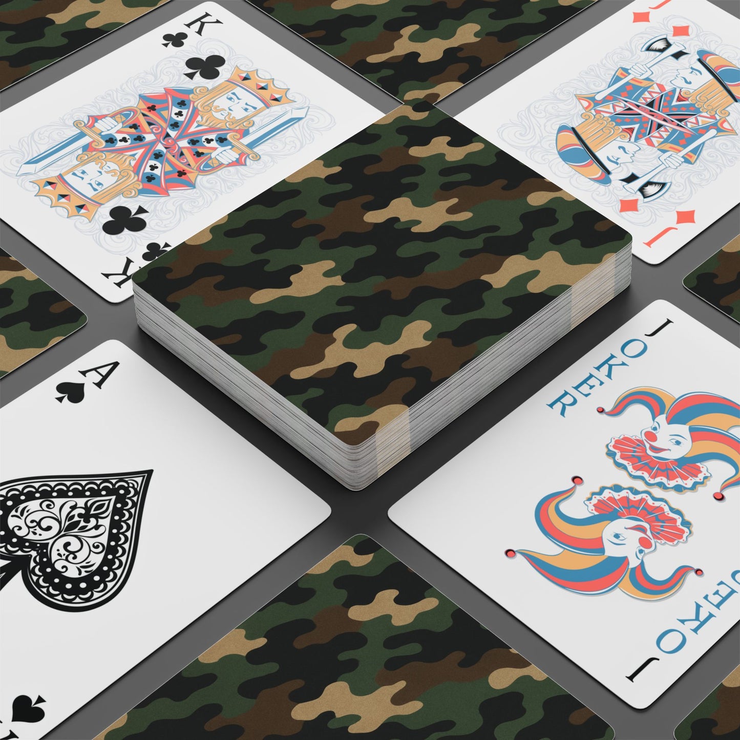 Camouflage Poker Playing Cards — Military Camo Deck for Card Games & Gifts