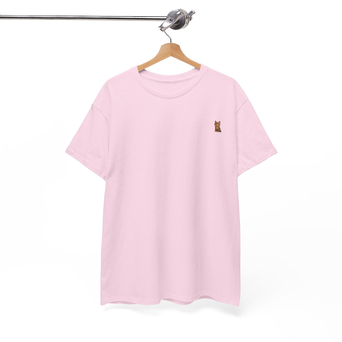 Brown kitten graphic T-shirt for cat lovers, featuring a cute and playful design on a comfortable Printify T-shirt.