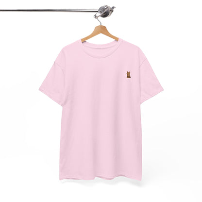 Brown kitten graphic T-shirt for cat lovers, featuring a cute and playful design on a comfortable Printify T-shirt.