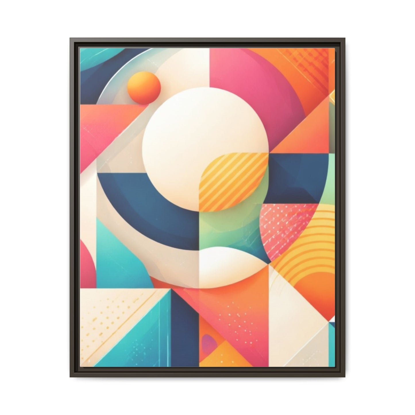 Colorful Geometric Abstract Art Matte Canvas Framed