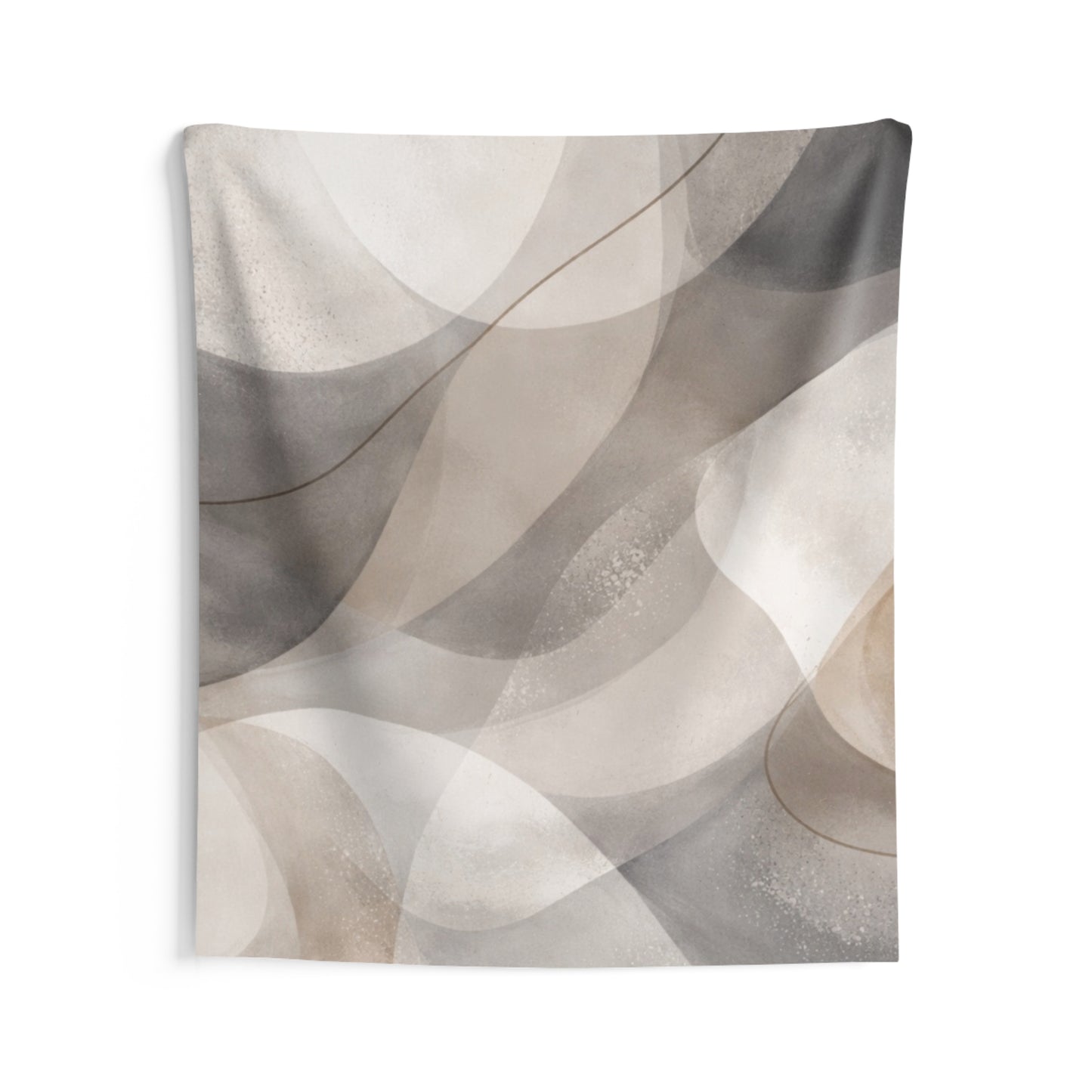 Abstract Neutral Waves Wall Tapestry — Modern Minimalist Home Decor