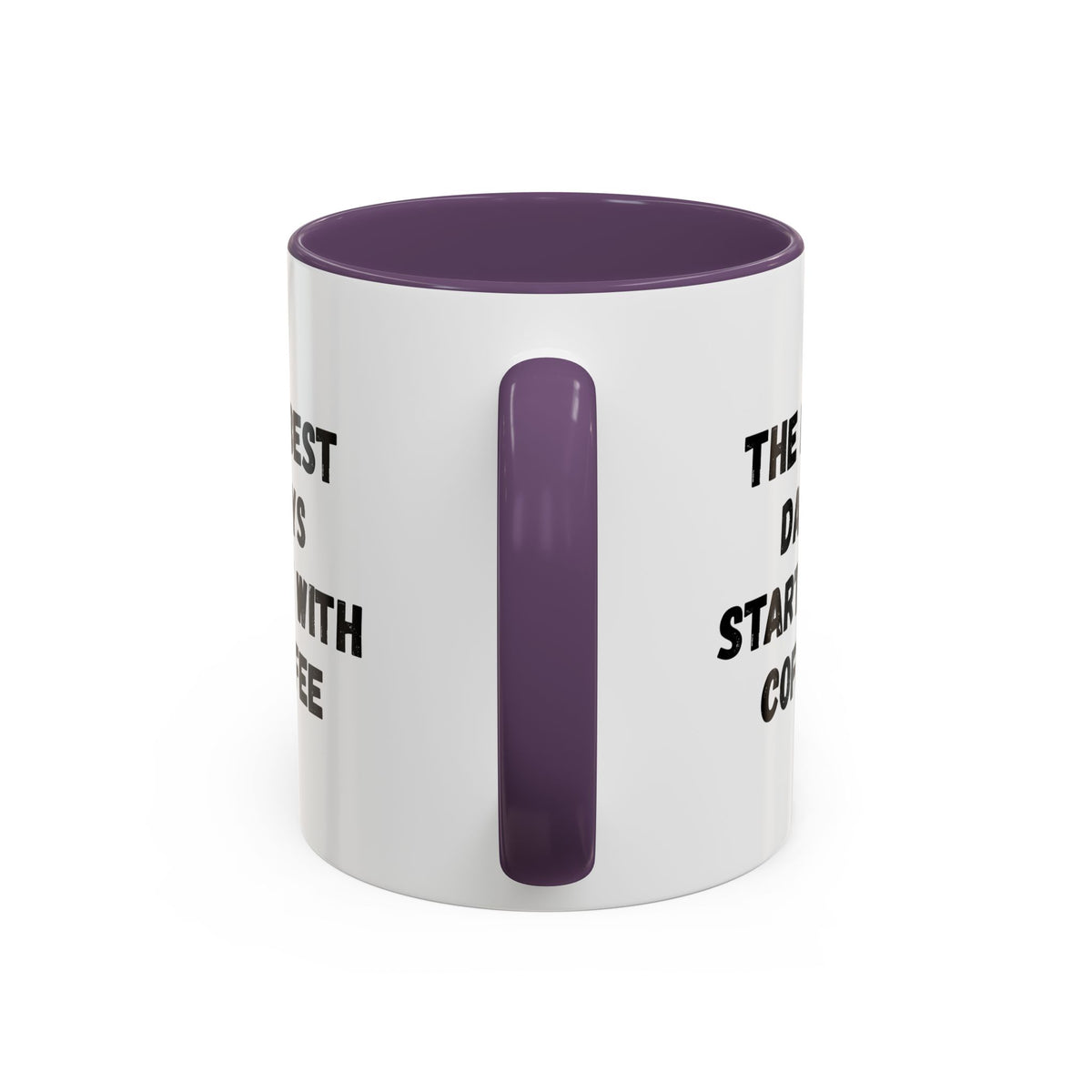 Ceramic coffee mug with "The Best Days Start With Coffee" quote, 11oz or 15oz capacity, white with black text, Printify branding.