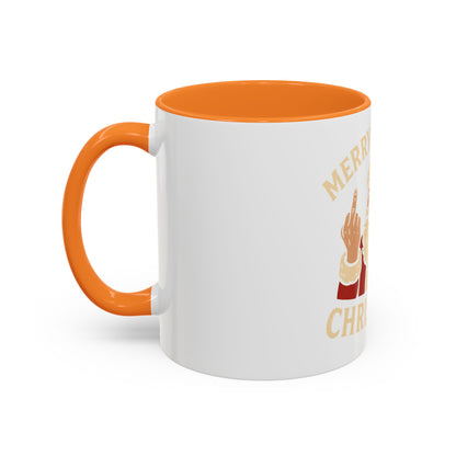 Merry Fucking Christmas Mug — Funny Santa Middle Finger Coffee Cup (11oz & 15oz)