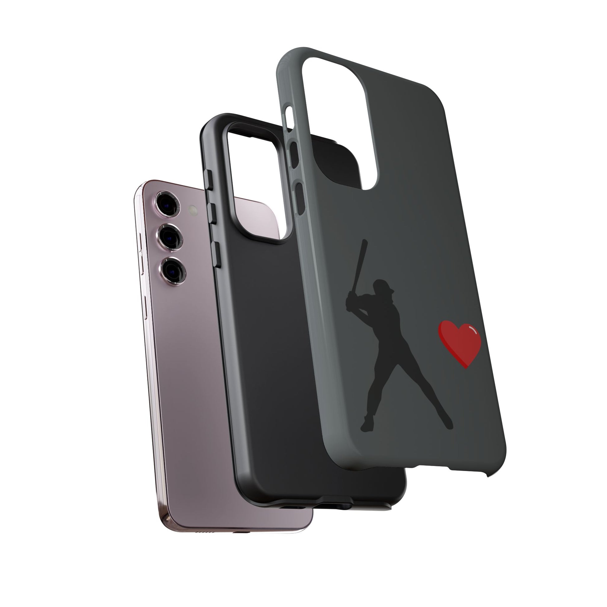 Printify baseball love phone case, tough protective cover for sports fans, ideal for Father's Day gift, fits smartphone models.