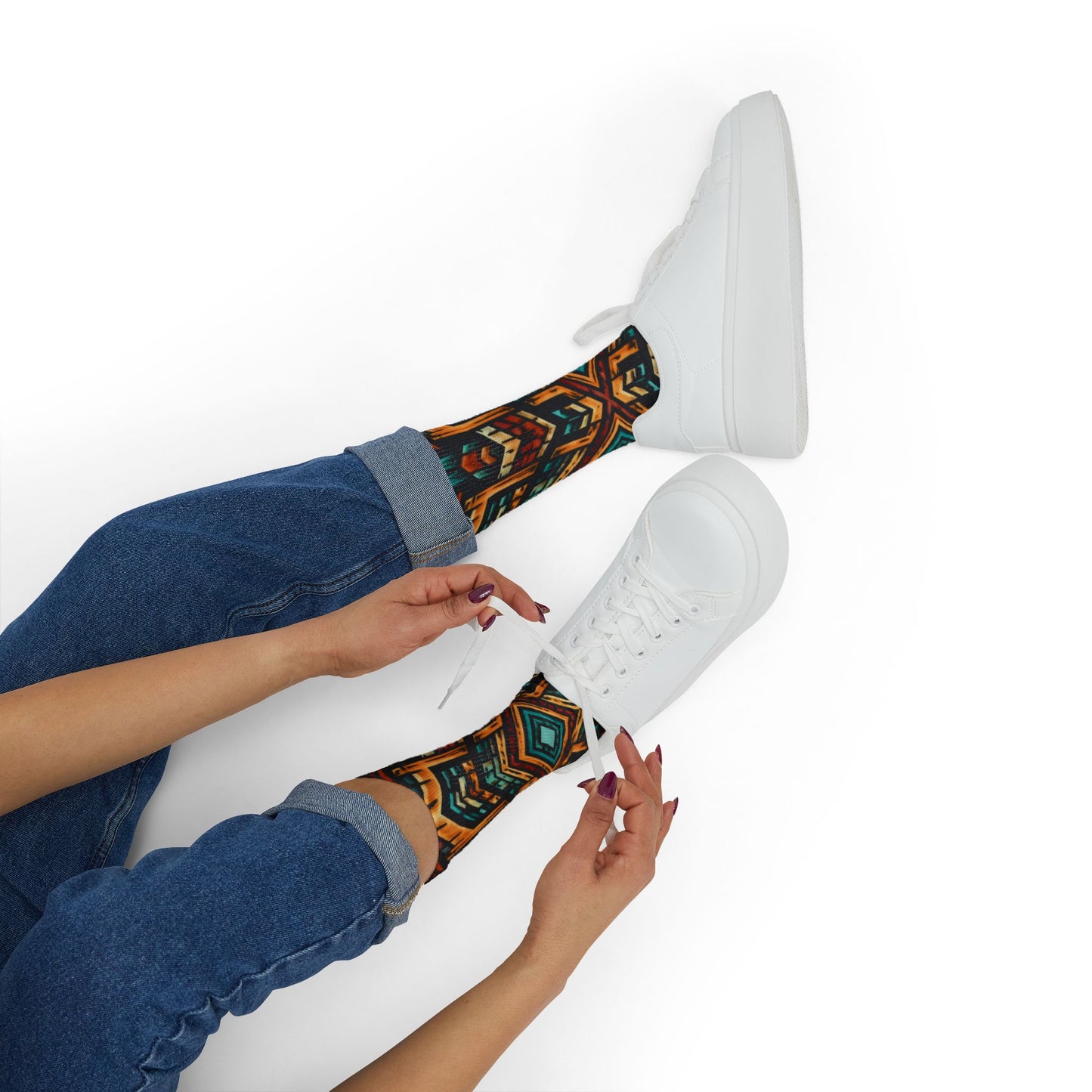 Southwestern Aztec Pattern Socks | Geometric Tribal Print