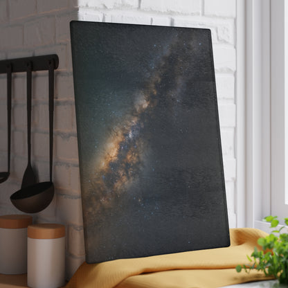 Milky Way Glass Cutting Board — Night Sky Decorative Kitchen Board