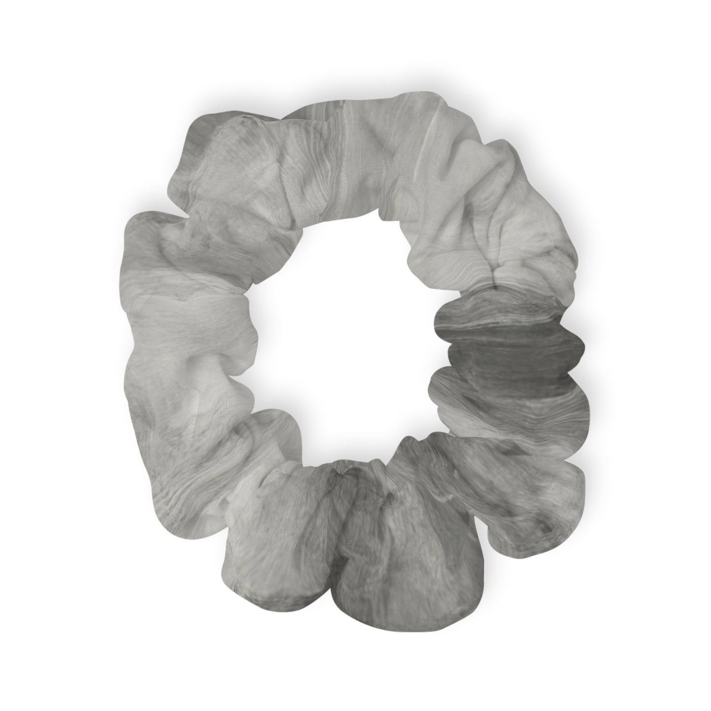 Gray Marble Scrunchie — Elegant Tie-Dye Hair Accessory