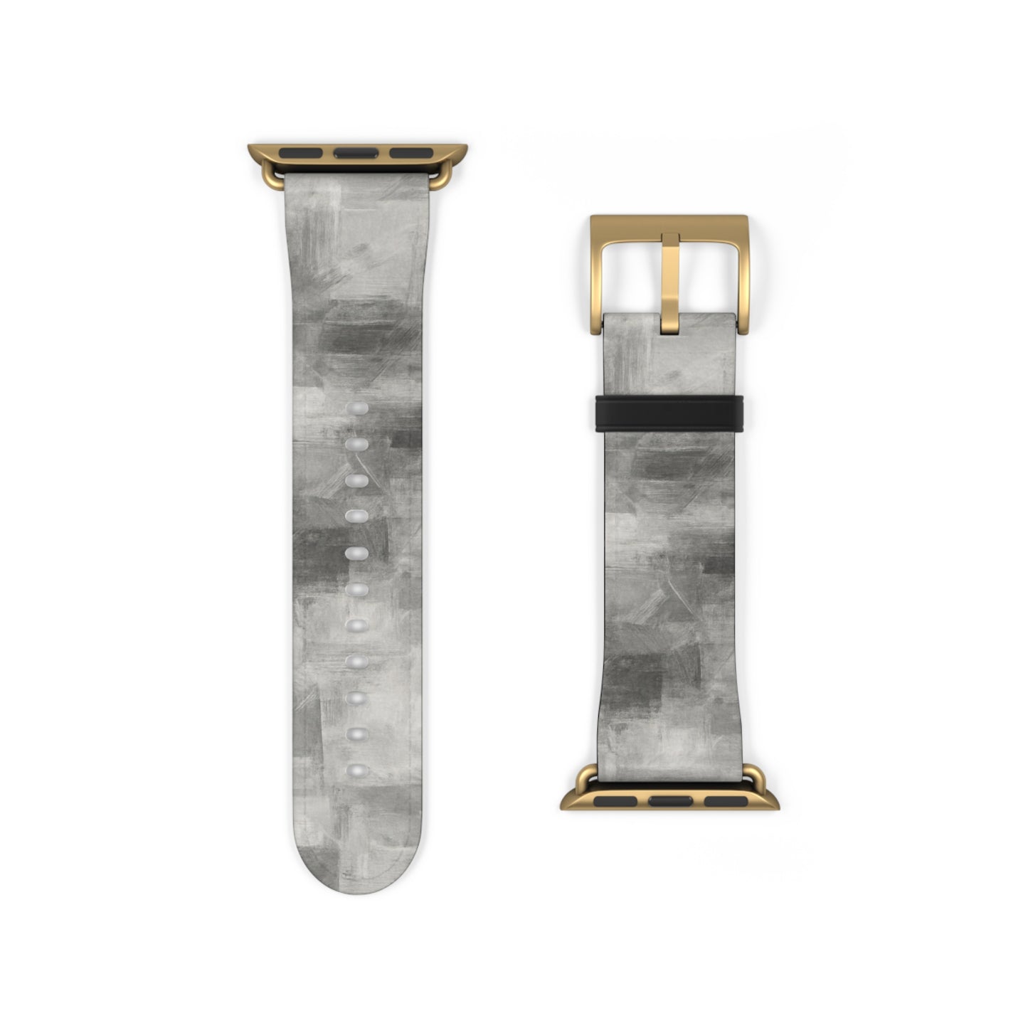 Gray watercolor camouflage Apple Watch band with neutral abstract design, made by Printify, showcasing a stylish accessories strap.