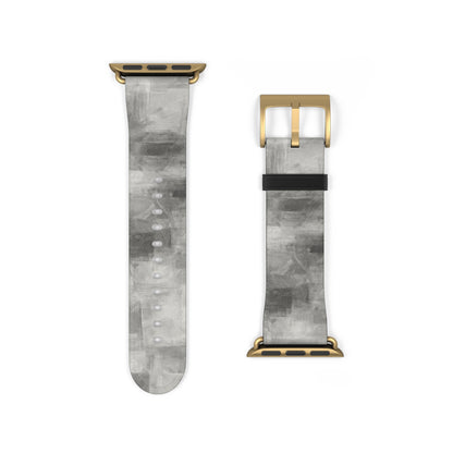 Gray watercolor camouflage Apple Watch band with neutral abstract design, made by Printify, showcasing a stylish accessories strap.
