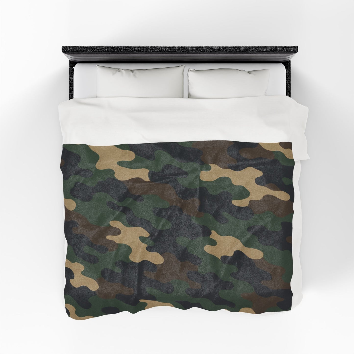 Cozy Camouflage Velveteen Plush Blanket | Ideal for Campouts, Living Room Decor, Gift for Him, Outdoor Adventures, Soft Throw - TRV