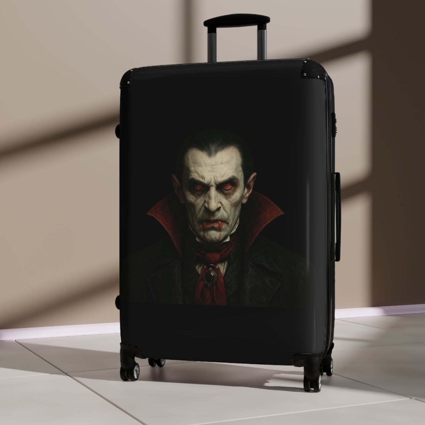 Vampire Portrait Carry-On Suitcase — Gothic Dracula Luggage for Halloween Travel