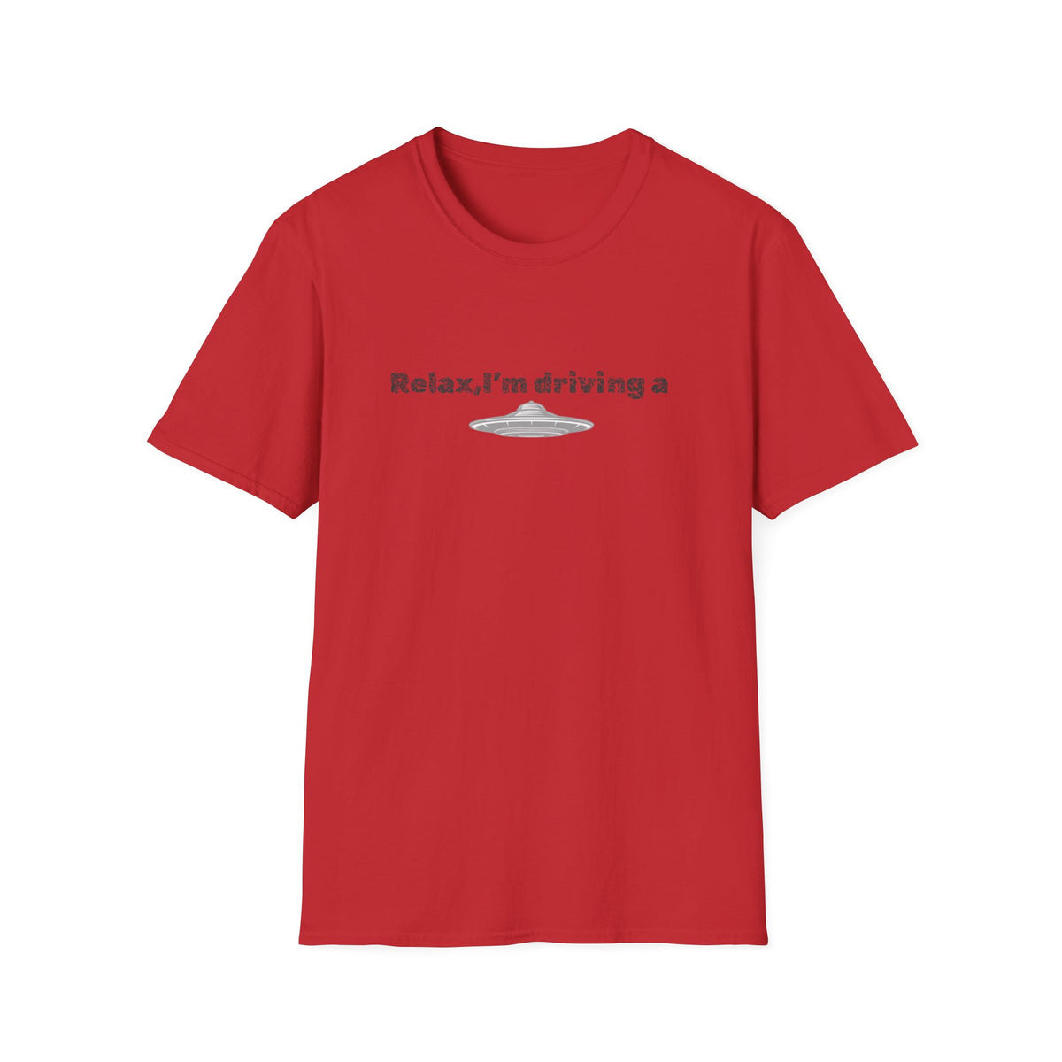Funny UFO T-shirt with alien graphic design, featuring a sci-fi themed print on a comfortable casual tee by Printify.