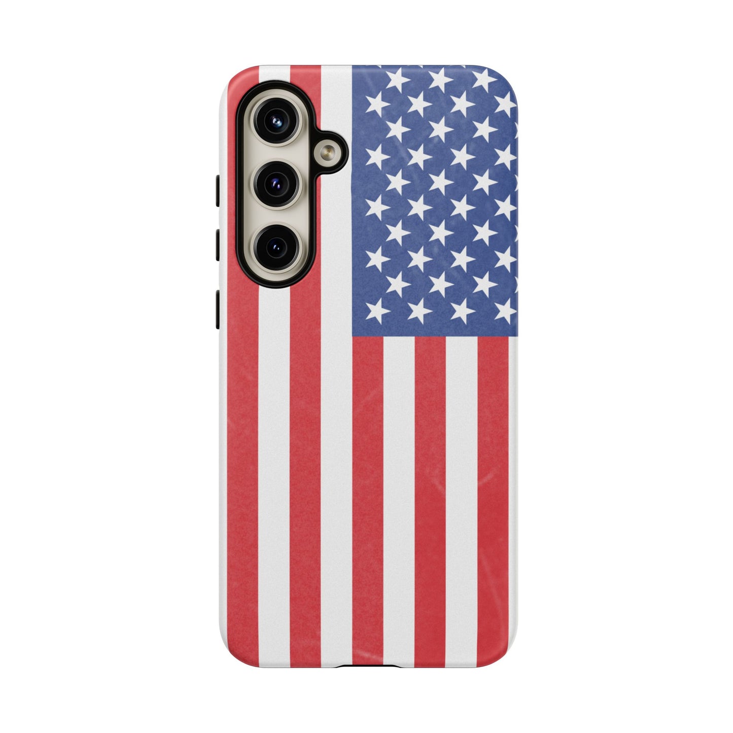 Durable American flag phone case for iPhone, featuring a patriotic design and tough protection from Printify.