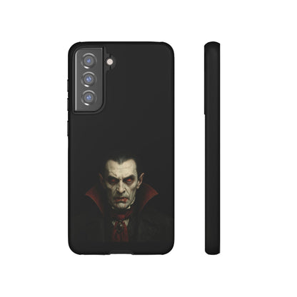 Gothic vampire portrait phone case for iPhone featuring Dracula horror design, by Printify.
