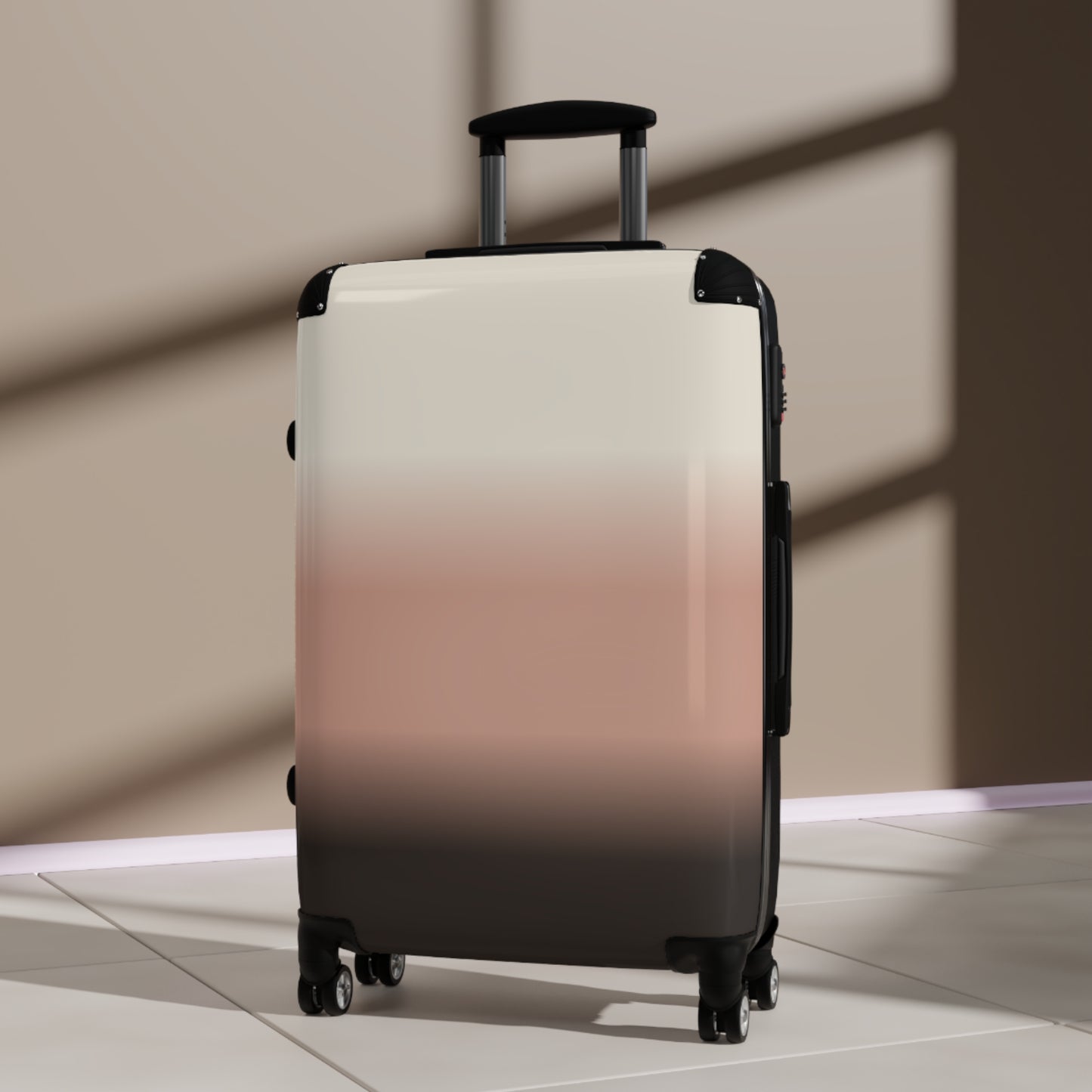 Gradient Carry-On Suitcase – Blush to Charcoal Ombre Travel Luggage