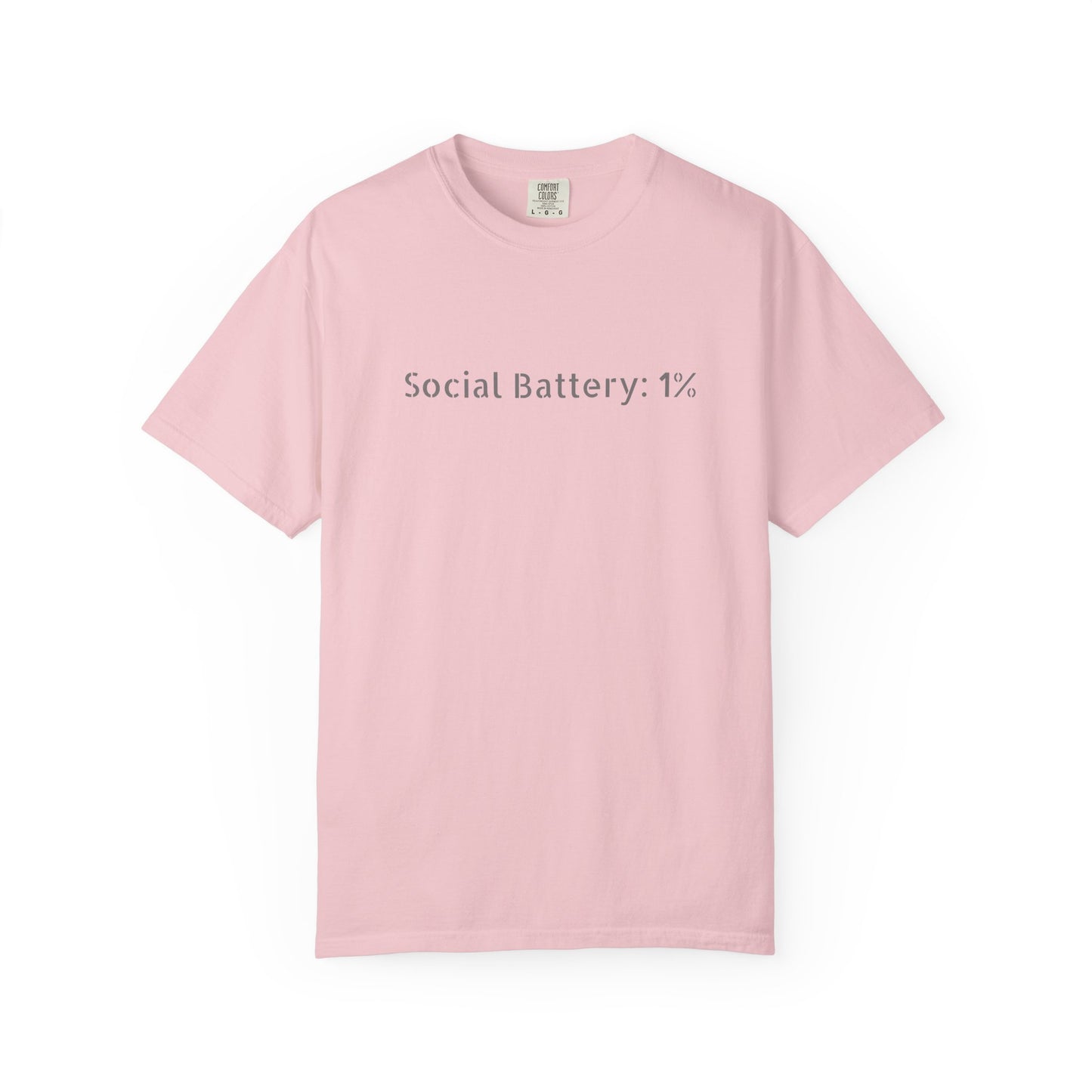 Social Battery 1% T-shirt | Introvert Funny Text Tee
