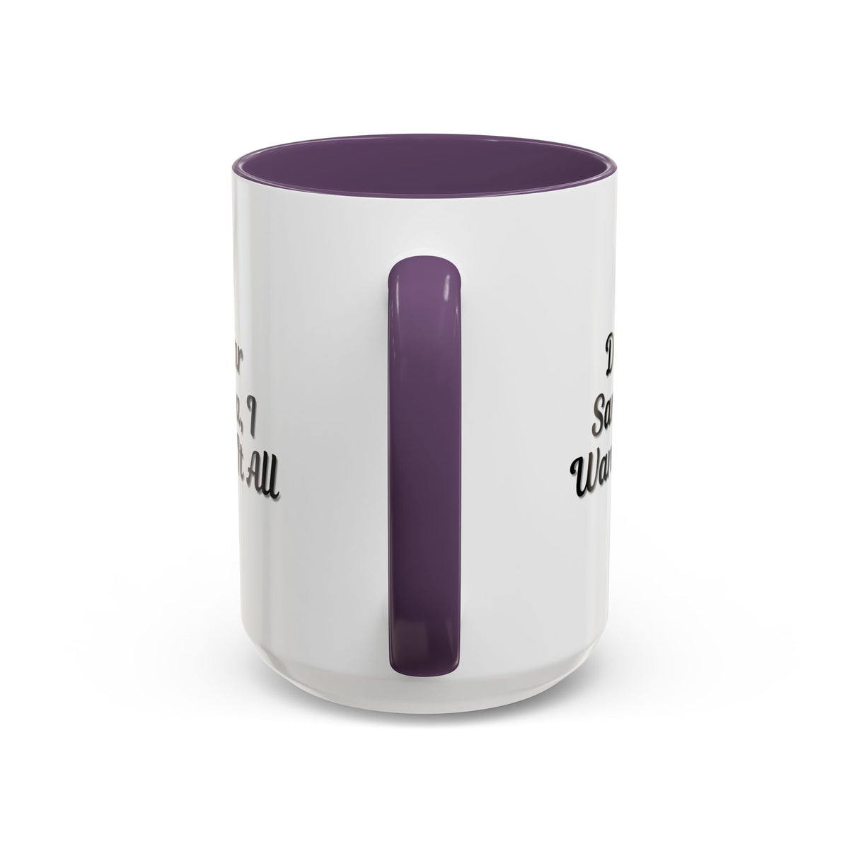 Printify "Dear Santa I Want It All" holiday coffee mug with festive red and white design, perfect for Christmas gift giving.