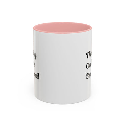Funny office coffee mug featuring the phrase "This Meeting Could Have Been An Email" in black text on a white ceramic mug.