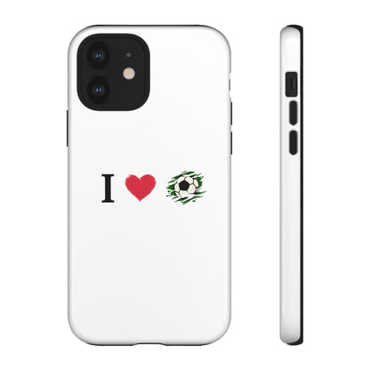 Soccer Phone Case, I Love Soccer, Tough Case Cover, Sporty Phone Accessories, Gift for Soccer Lovers, Unique Soccer Design - TRV
