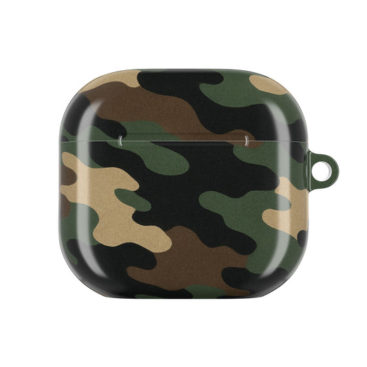 Camo AirPod Case – Military Green Camouflage Protective Cover with Keyring Loop