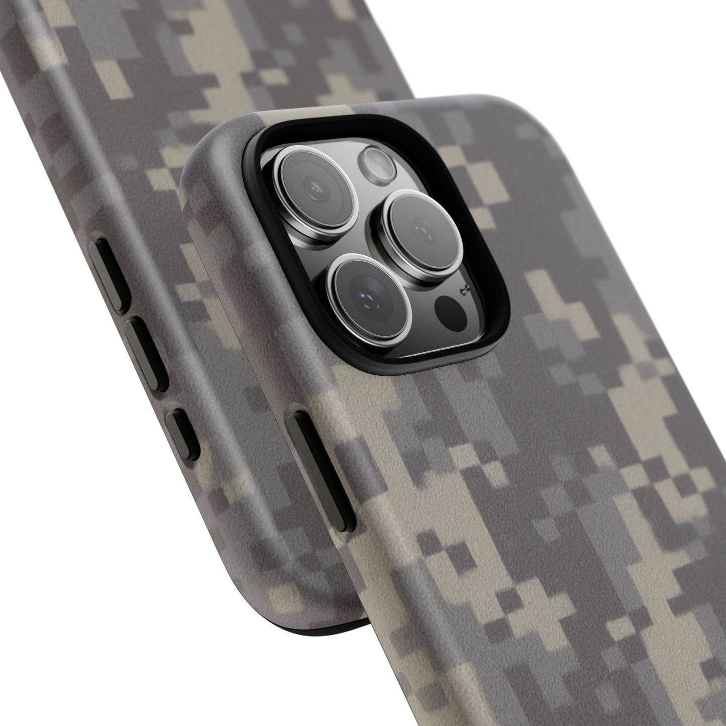 Camouflage tough phone case by Printify, rugged digital camo protective cover for smartphones, featuring a durable, military-inspired design.