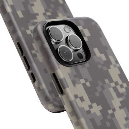 Camouflage tough phone case by Printify, rugged digital camo protective cover for smartphones, featuring a durable, military-inspired design.