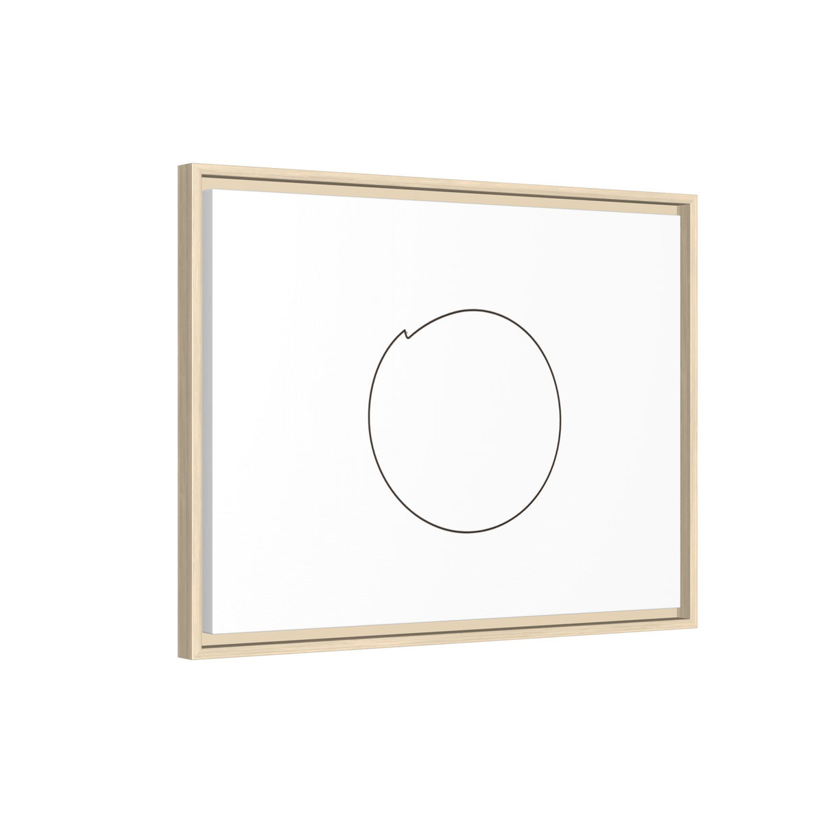 Framed matte canvas wall art featuring a minimal circular line design, by Printify, showcasing modern abstract wall decor.